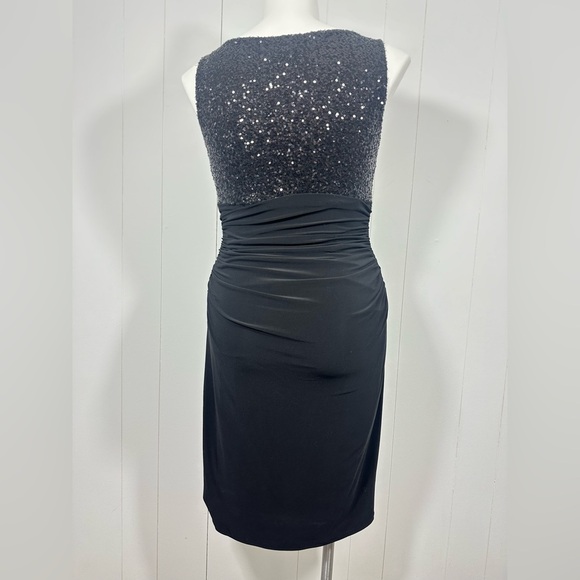 Lauren Ralph Lauren Women's Sleeveless Black Sequin Bodycon Dress Size 12 - Picture 7 of 11